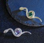 Брошь металлическая Змея