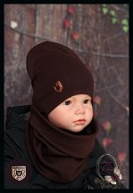 Удлиненная хлопковая шапка для мальчика «Fashion V» кор. со снудом