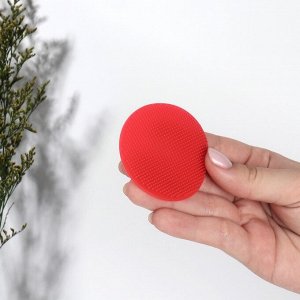 Щётка для умывания «Круг», силиконовая, на присоске, d=5.5 см, МИКС