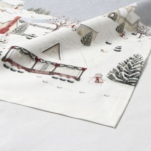 Скатерть новогодняя "Этель" "Зимняя деревня" 110х149 см, 100% хл, саржа 190 г/м2