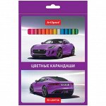 Карандаши &quot;Машинки&quot; 36цв., заточен., картон. уп., европодвес