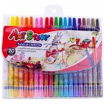 Карандаши восковые Crown &quot;ArtStory&quot;, 20цв., выкручивающийся стержень, ПВХ, европодвес