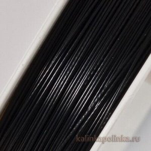 Ювелирный тросик, ланка, цвет чёрный, сечение 0,38 мм., цена за катушку ок. 52 метров.