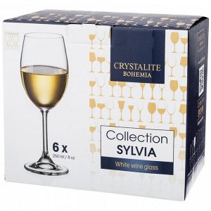 Набор фужеров для вина из 6 шт."тюльпан sylvia/klara" золото 250 мл