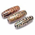 BDZ3-B35 Тибетская бусина Дзи, натуральный агат, 1 шт, размер 39~40x13~14мм