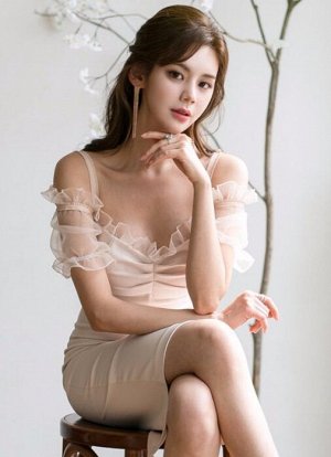 Платье футляр "Обнаженная", Корея