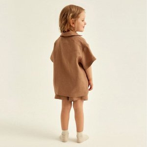 Костюм детский домашний (рубашка и шорты) SL HOME 32 (), цвет кофейный