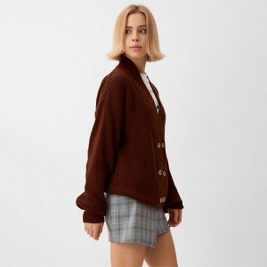 Кардиган на пуговицах женский MINAKU: Casual Collection, шоколад