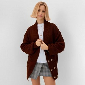 Кардиган на пуговицах женский MINAKU: Casual Collection, шоколад