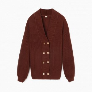 Кардиган на пуговицах женский MINAKU: Casual Collection, шоколад