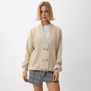 Кардиган на пуговицах женский MINAKU: Casual Collection, бежевый