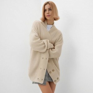 Кардиган на пуговицах женский MINAKU: Casual Collection, бежевый