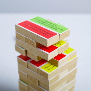 Падающая башня дженга, настольная игра для взрослых, с заданиями, 54 бруска, 18x6.5 см