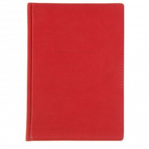 Ежедневник недатированный А5, 136 листов Velvet, обложка искусственная кожа, красный