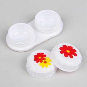 Контейнер для контактных линз «Цветы», цвет белый