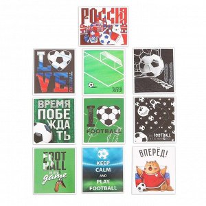 Наклейки стикеры Football, 6 ? 7 см, 10 шт