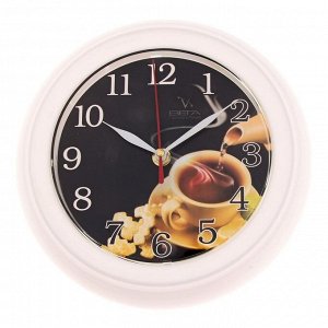 Часы настенные, серия: Кухня, "Кофе", белый обод, 22х22 см