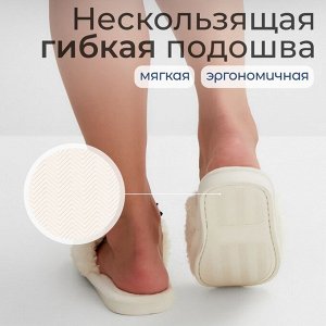 Тапочки женские с открытым носом LoveLife, цвет синий бант