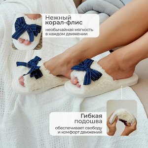Тапочки женские с открытым носом LoveLife, цвет синий бант