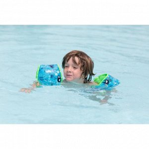 Нарукавники для плавания детские синие принт "ленивец"