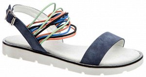 Туфли открытые BETSY, артикул 977414/01-02, цвет синий, материал нубук иск