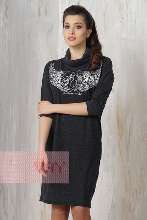 Новое Платье женское 3257 трикотажное, р. 46, темно-синее, распродажа