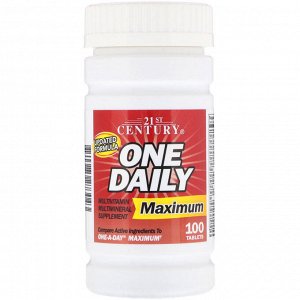 21st Century, One Daily, Комплекс мультивитаминов и минералов максимального действия, 100 таблеток