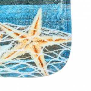 Набор ковриков для ванны и туалета Доляна «Морские звёзды», 3 шт: 35x39, 40x50, 45x75 см