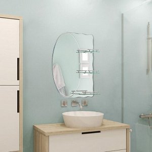 Зеркало в ванную комнату 80x70 см Ассоona A603, 3 полки