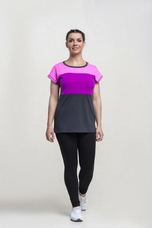 Топ Ткань:Meryl,трехцветная футболка с цельнокроеными короткими рукавами