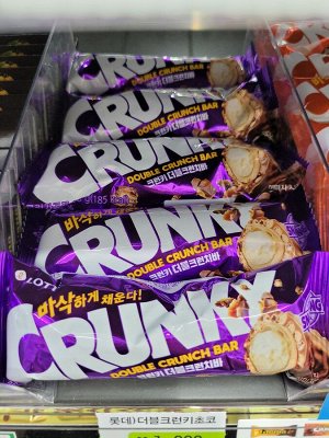 LOTTE CRUNKY DOUBLE CRUNCH BAR хрустящий батончик с рисовыми хлопьями, 36 гр.