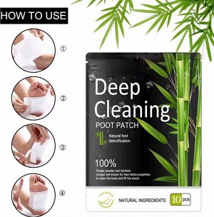 Детокс пластырь на стопы ног Deep Cleansing Foot Patch с бамбуковым уксусом (10 шт)