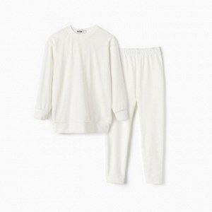 Костюм детский (свитшот, леггинсы) KAFTAN Plushy 32 (110-116), белый