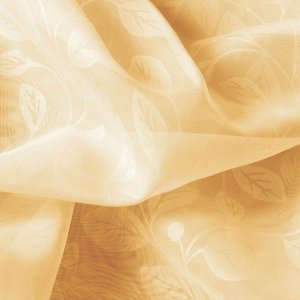 Тюль - штора вуаль с тиснением,140х260 см, цвет светло-бежевый, тиснение МИКС