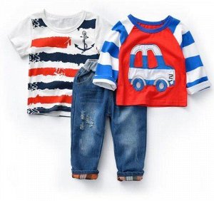 31 Baby Bears Комплект для мальчика 3 предмета - лонгслив+футболка+джинсы