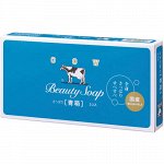 Молочное освежающее туалетное мыло с прохладным ароматом жасмина «Beauty Soap» синяя упаковка (кусок 85 гр) × 3 шт