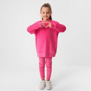 Костюм детский (свитшот, леггинсы) KAFTAN Plushy 32 (110-116), фуксия