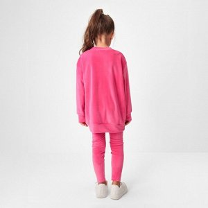 Костюм детский (свитшот, леггинсы) KAFTAN Plushy 32 (110-116), фуксия