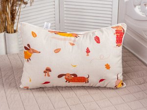 Подушка "Файберфлекс" бязь 38*58 (300г)файберфлекс,х/б кант,пакет с пл.ручкой(Н)