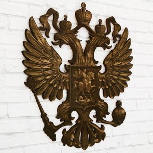 Герб настенный "Россия. Темное дерево", 22,5 х 25 см