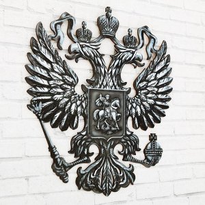 Герб настенный "Россия. Серебро", 22,5 х 25 см