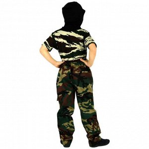 Детский камуфляжный костюм "Меткий снайпер", штаны, футболка, маска, рост 110 см