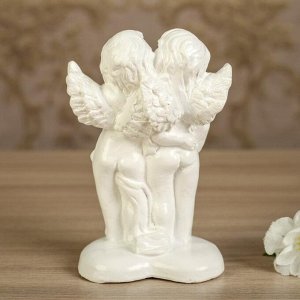 Статуэтка "Пара ангелов", цвет белый, 14 см