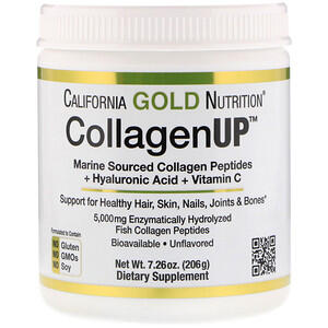 California Gold Nutrition, Коллаген UP 5000, пептиды коллагена + гиалуроновая кислота + витамин С 205 гр