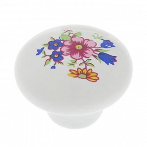 TUNDRA Ручка кнопка Ceramics 017, керамическая, белая