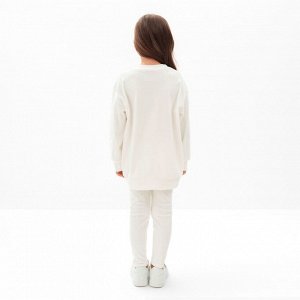 Костюм детский (свитшот, леггинсы) KAFTAN Plushy 32 (110-116), белый