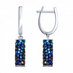 Серебряные серьги с фианитом swarovski и 94023183