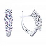 Серьги из серебра с фианитом 94022963