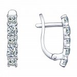 Серьги из серебра с фианитом 94021707