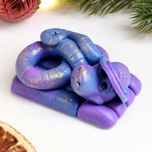 Фигурное мыло "Змея Турист" синий с позолотой